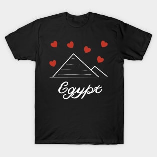 Pyramids Egypt with heart love summer travel vintage T-Shirt